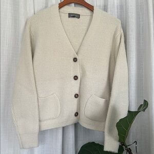 Cream Cardigan Sweater